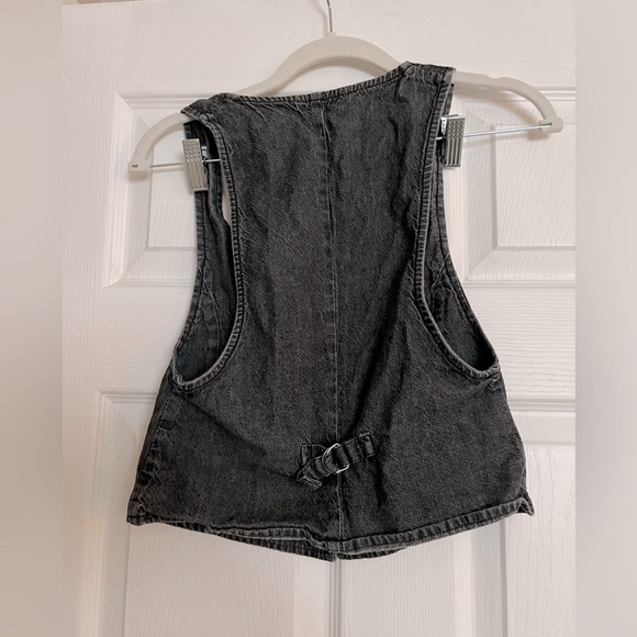 Promod Dark blue grey Denim Vest with Button Closure - Picture 3 of 7